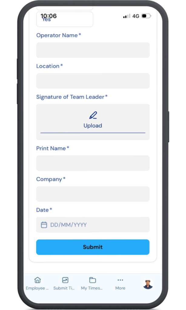image of the AL Jetting portal on mobile demonstrating the daily vehicle check feature